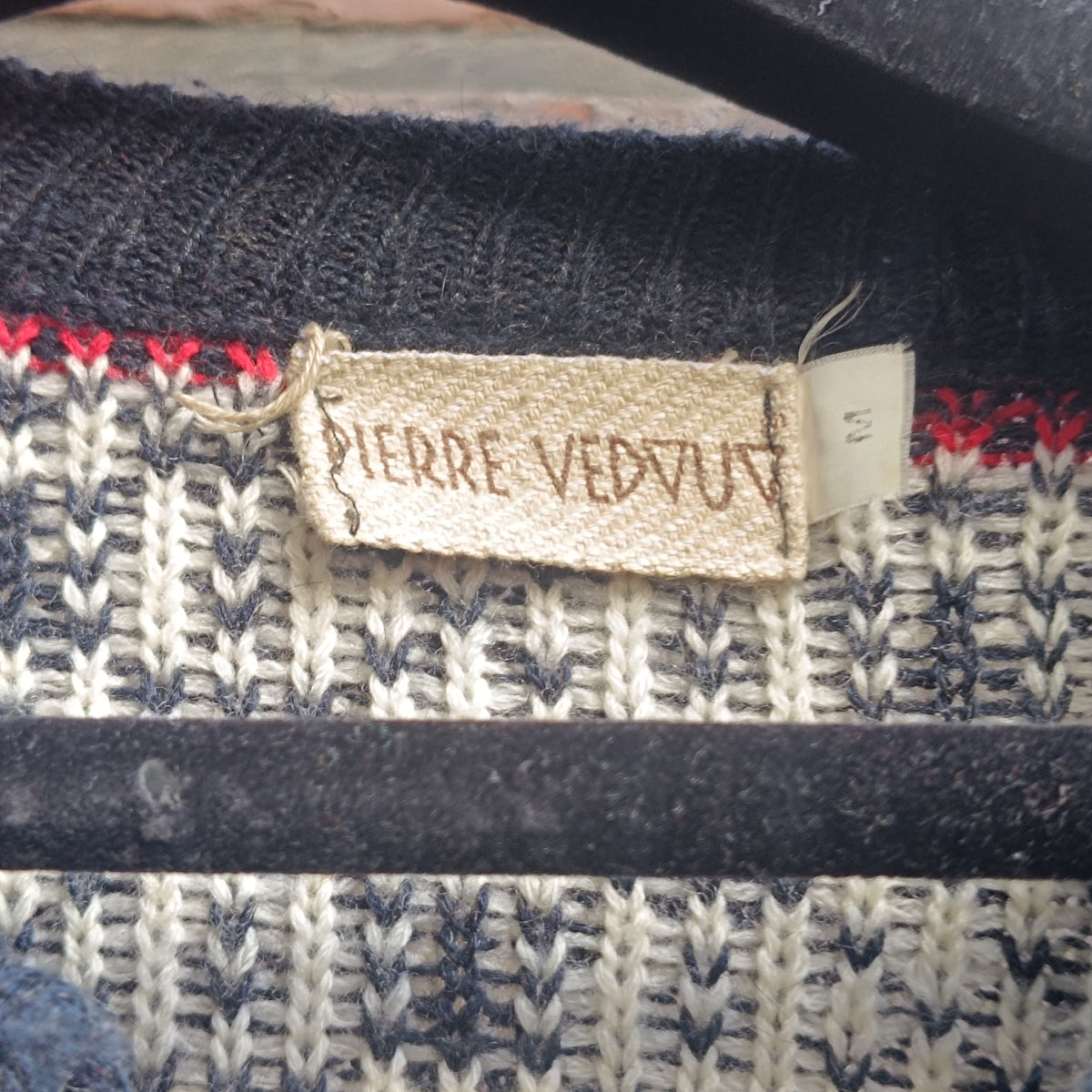 Nordic Knit Sweater | Vintage 90s Wool Blend Jumper | Blue White M