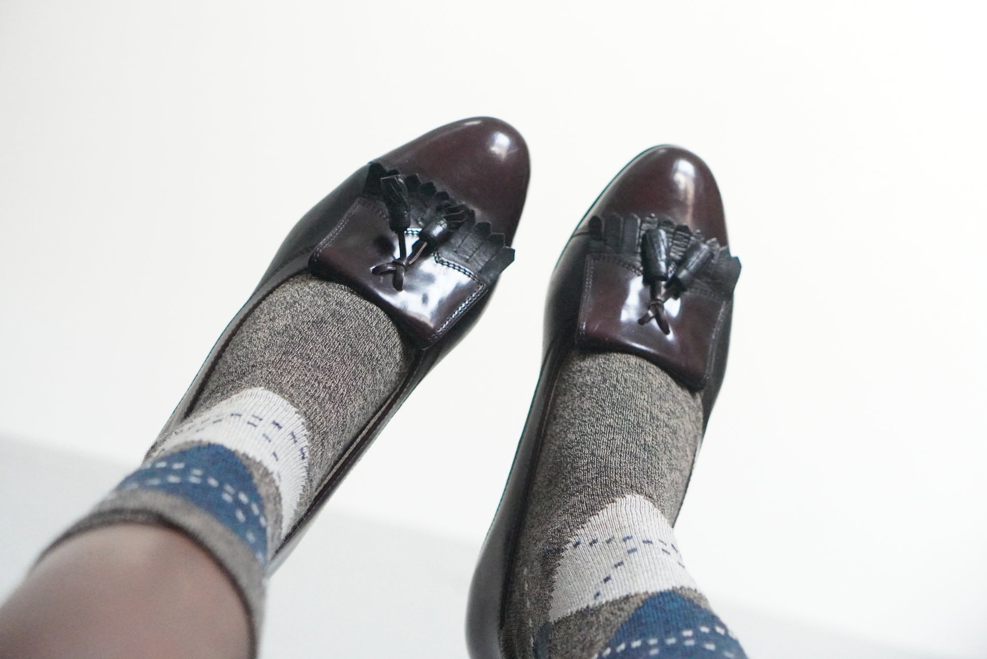 Vintage Tassel Loafers | 80s Leather Heels Burgundy EU 37 UK 4