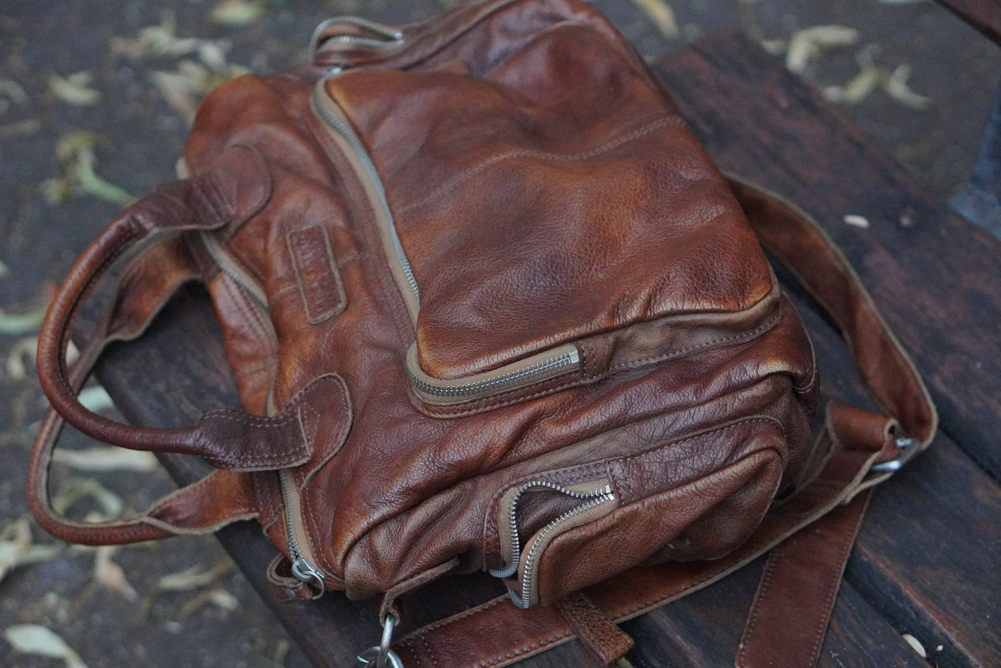 Liebeskind Berlin Vintage Leather Shoulder Bag Brown Crossbody Satchel Handbag