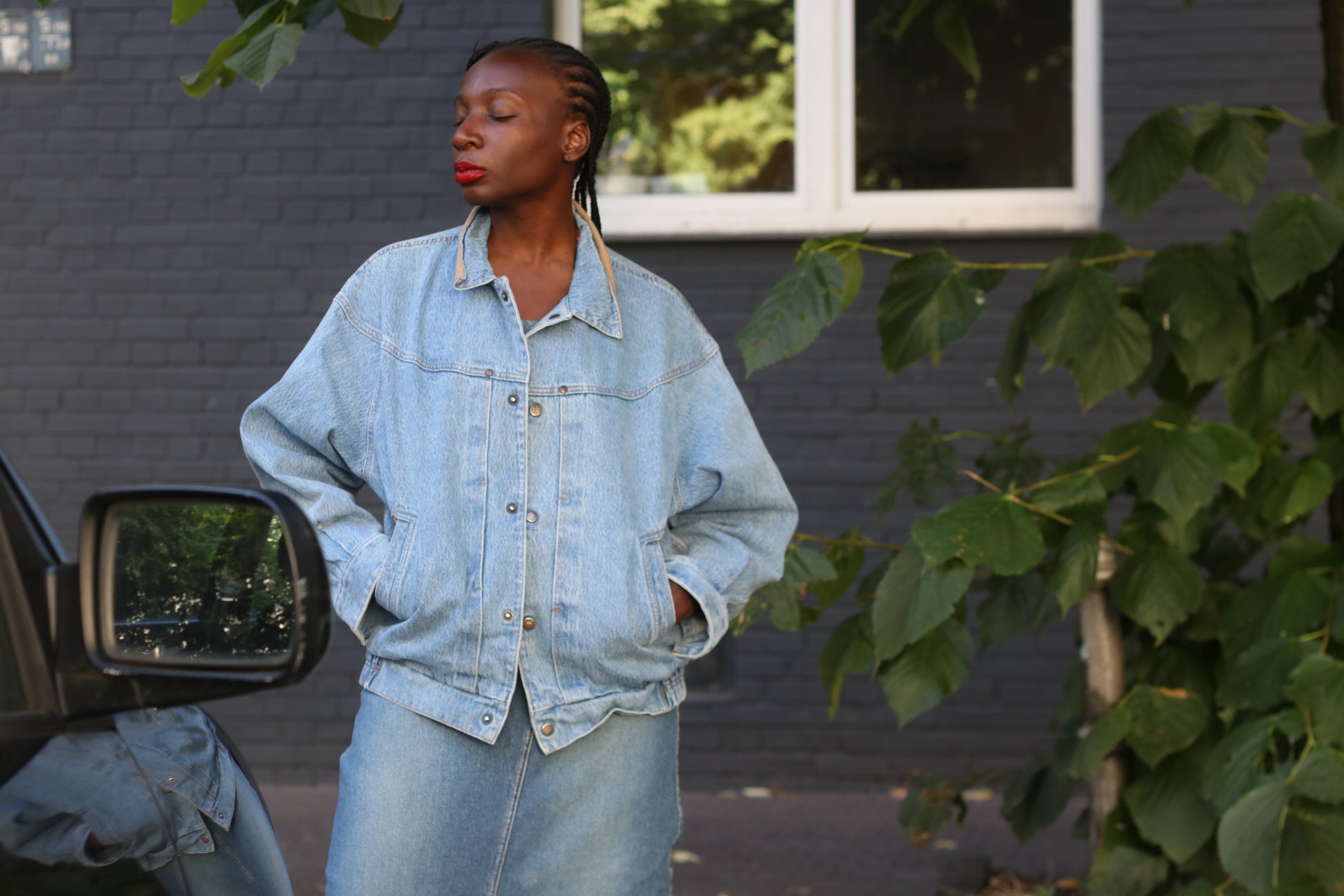 Vintage 90s Oversized Denim Jacket - Light Wash Bomber Trucker