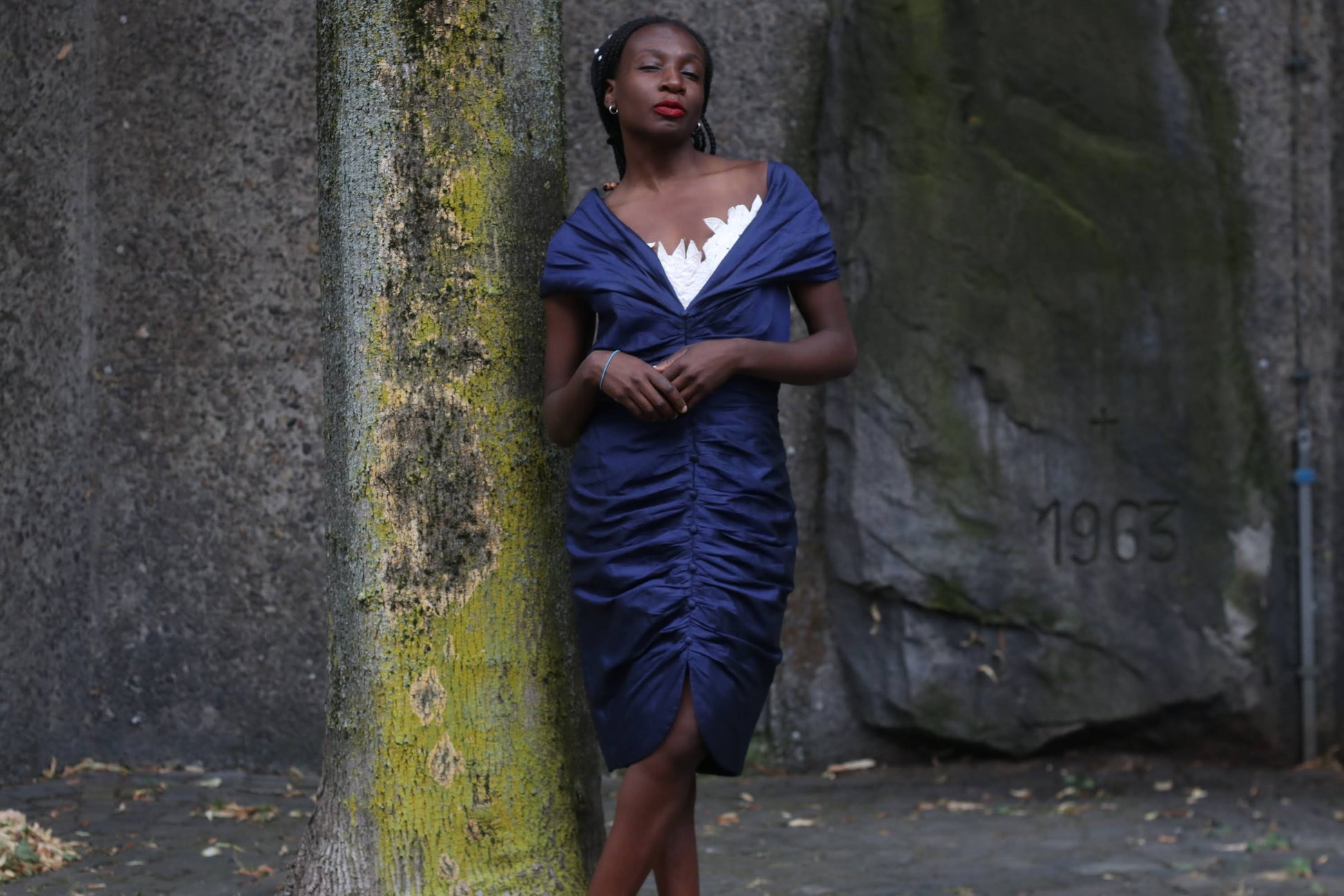 Vintage Silk Evening Dress | 80s Off Shoulder Ruched Party Gown | M-L