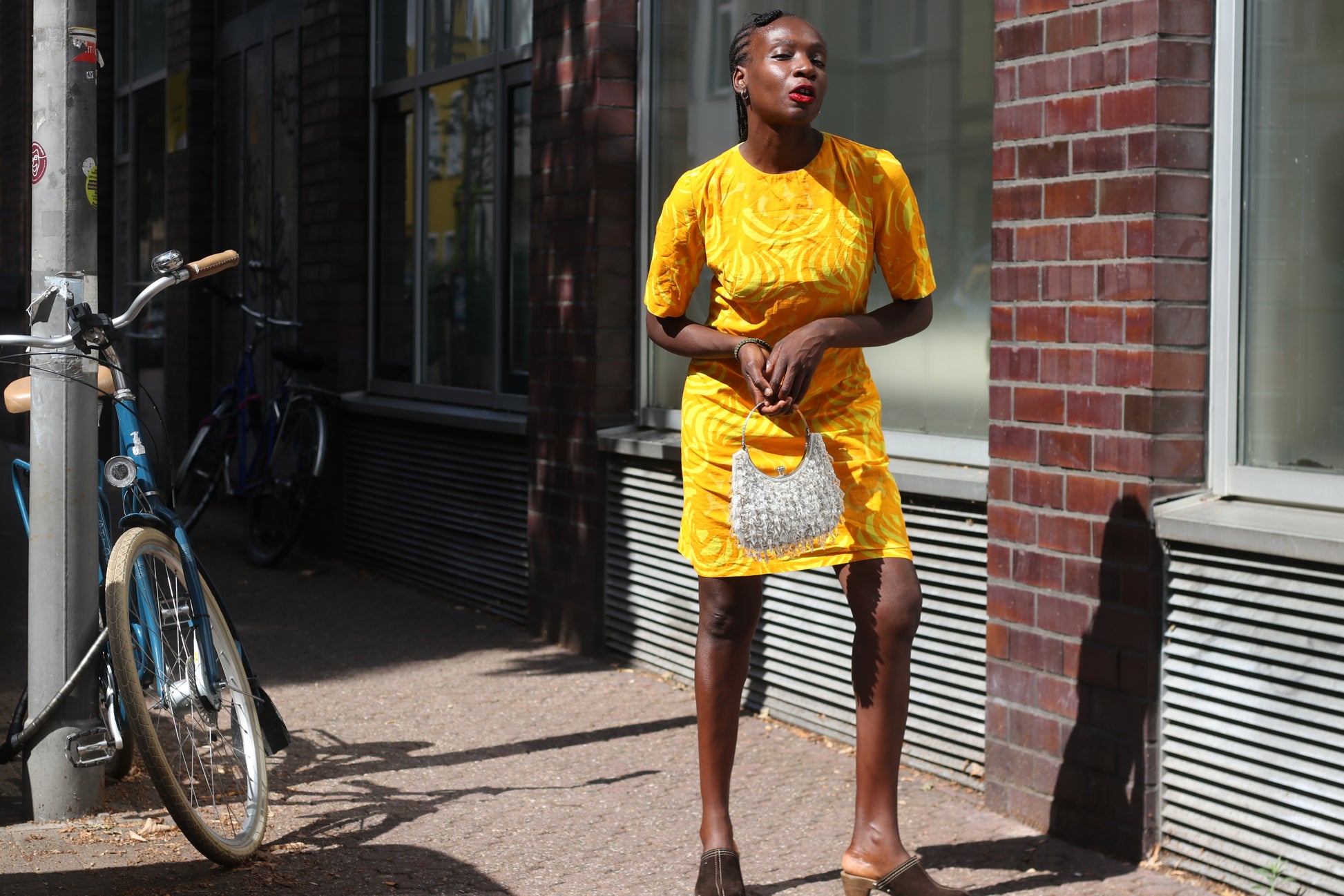 Vintage 1960s Yellow Patterned Shift Dress - Retro Short Sleeve Mini