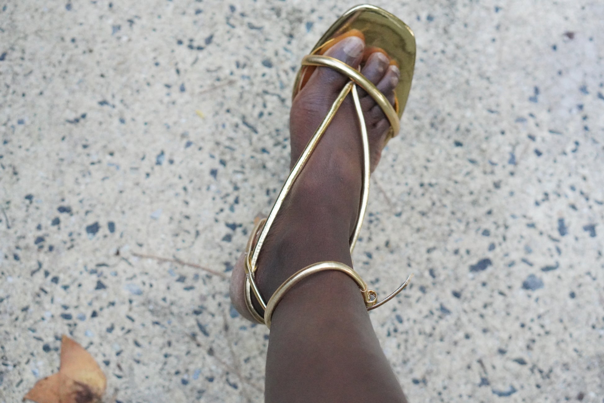 Guess Vintage Y2K Metallic Gold Strappy High Heels - Size 10M