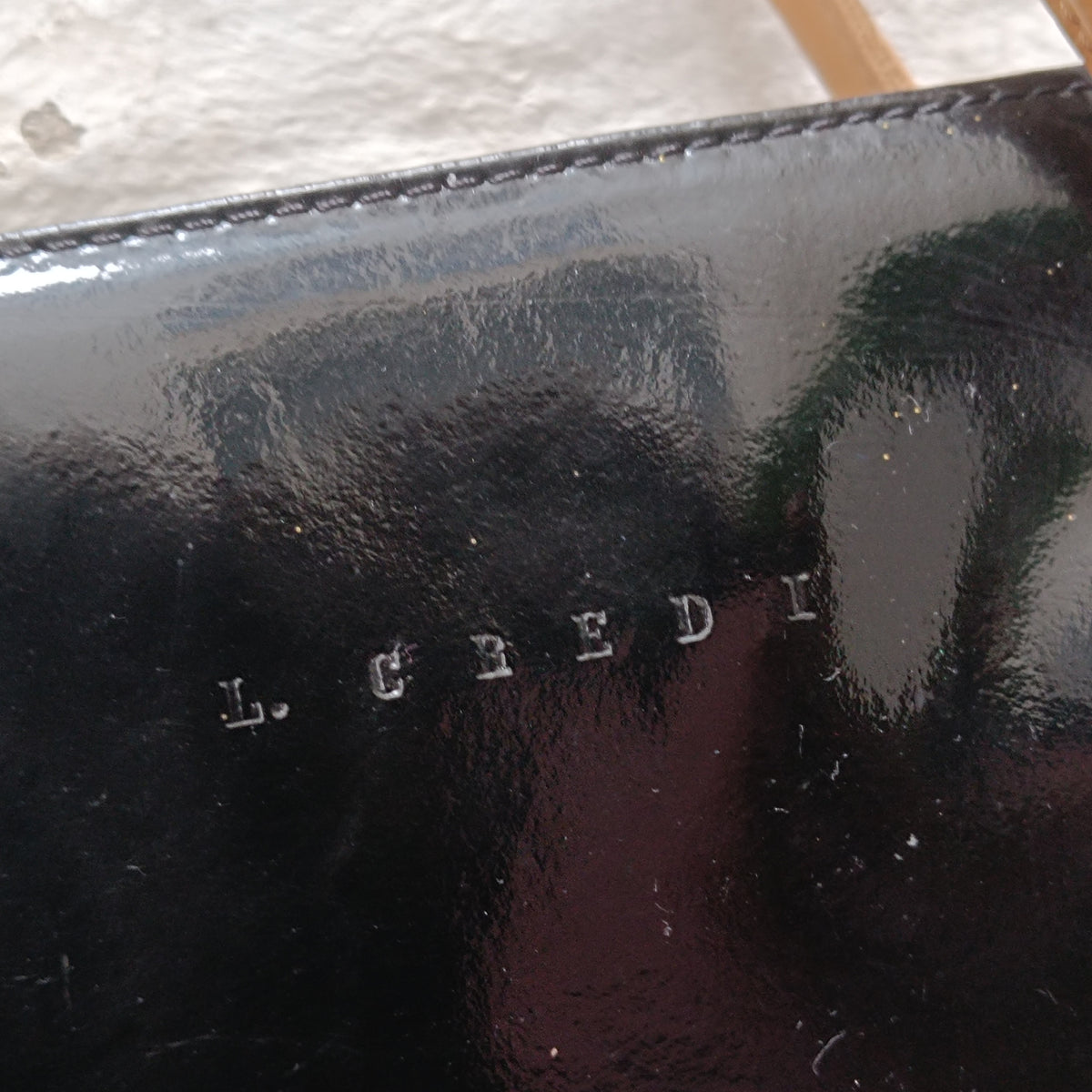 Vintage 90s L. Credi Shoulder Bag | Black Patent Leather Purse