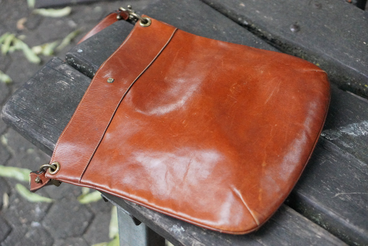 Vintage Etienne Aigner Brown Leather Shoulder Bag 1970s Boho Crossbody Purse