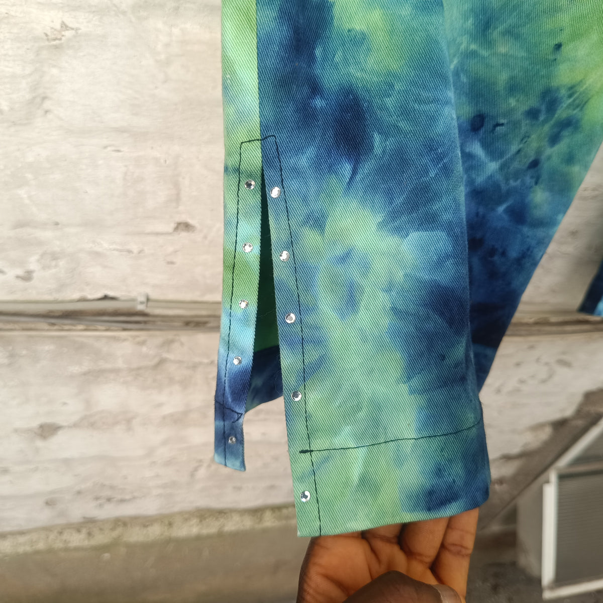 Tie Dye Capri Pants | Vintage 90s Y2K Blue Green Cropped Trousers