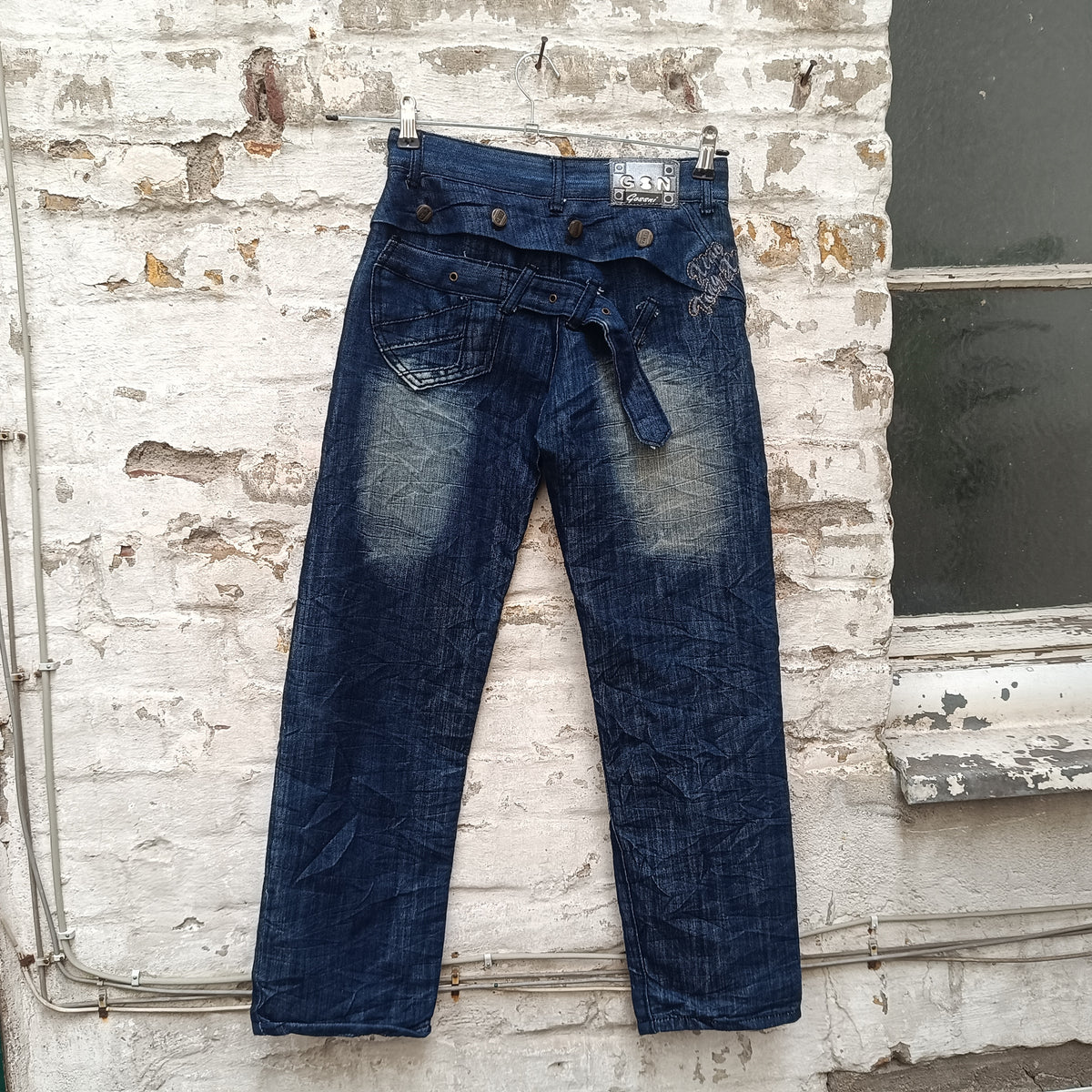 Y2K Spider Jeans | 2000s Blue Denim Pants XS 34