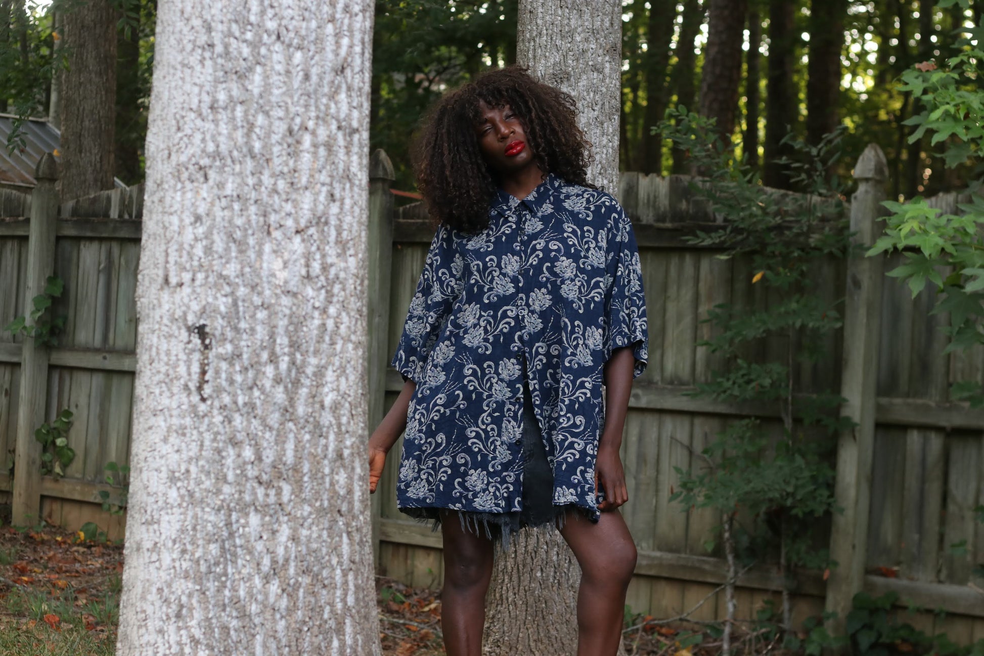 Votprove Blue Floral Short Sleeve Button Shirt - Size XXL
