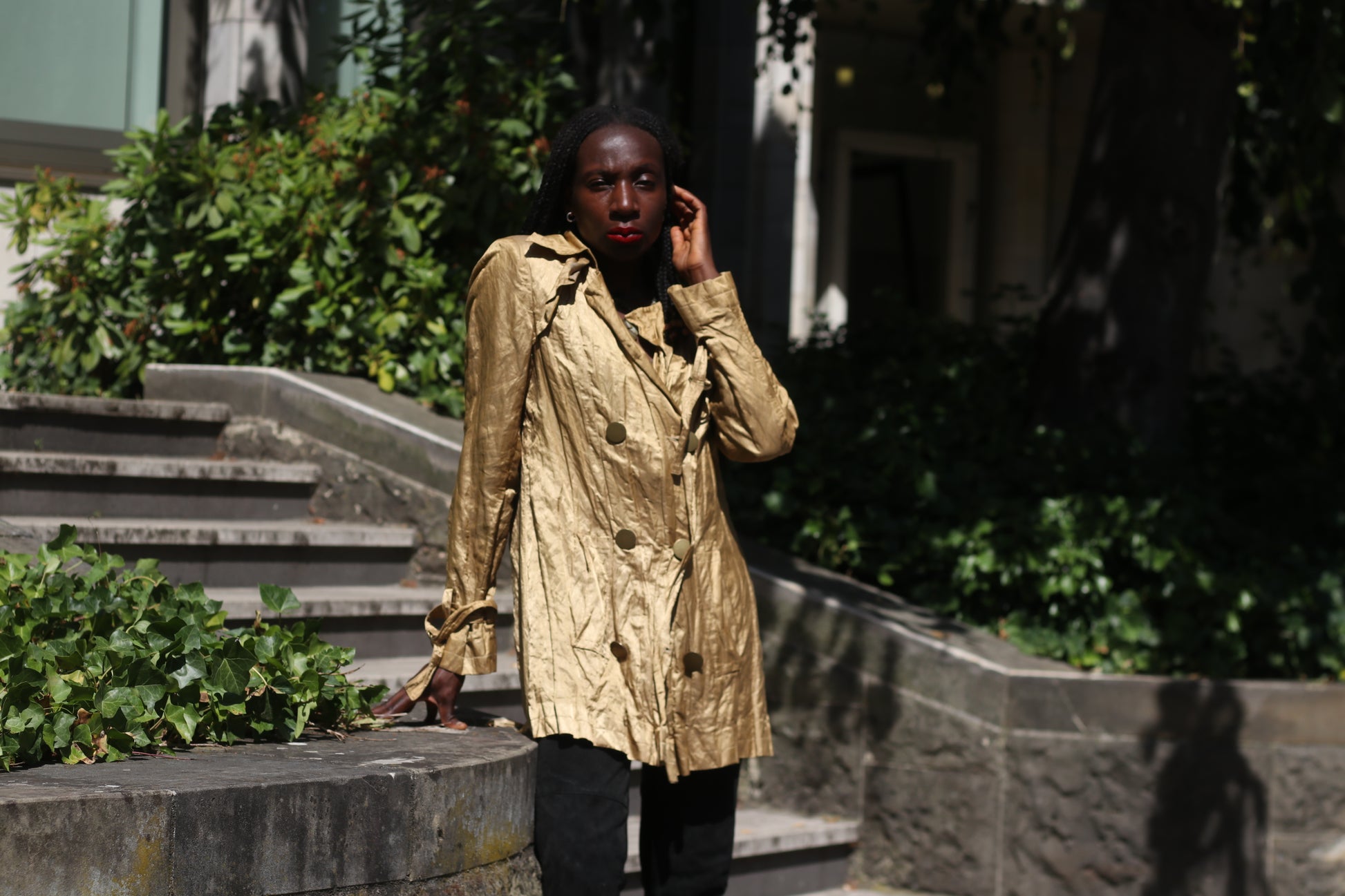 Georges Rech Vintage 90s Trench Coat - Mustard Brown Light Jacket
