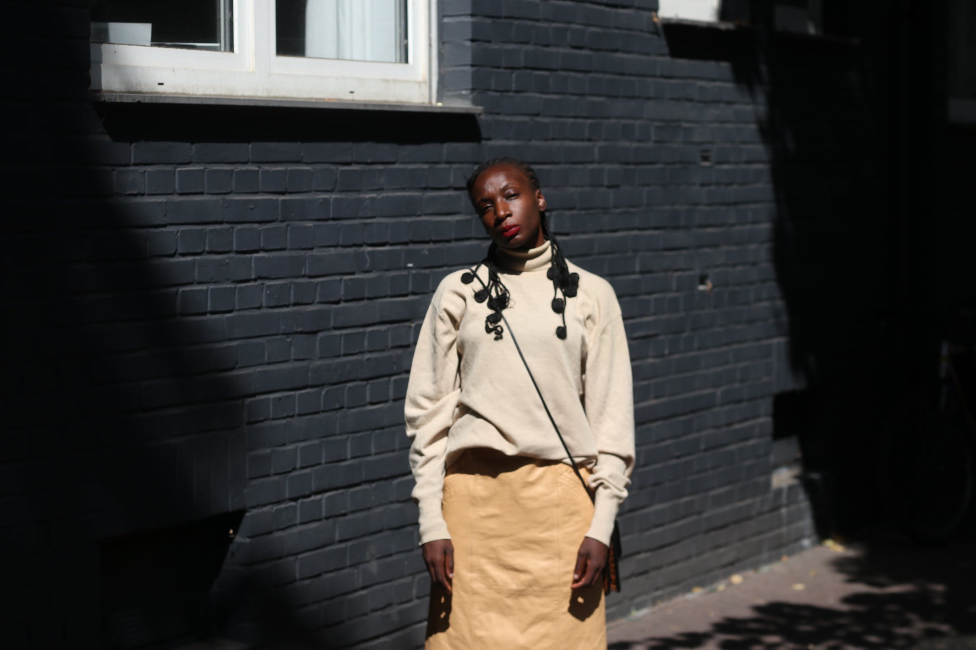 Cashmere Turtleneck Sweater | Vintage 90s Cream Roll Neck Jumper | Fits M/L