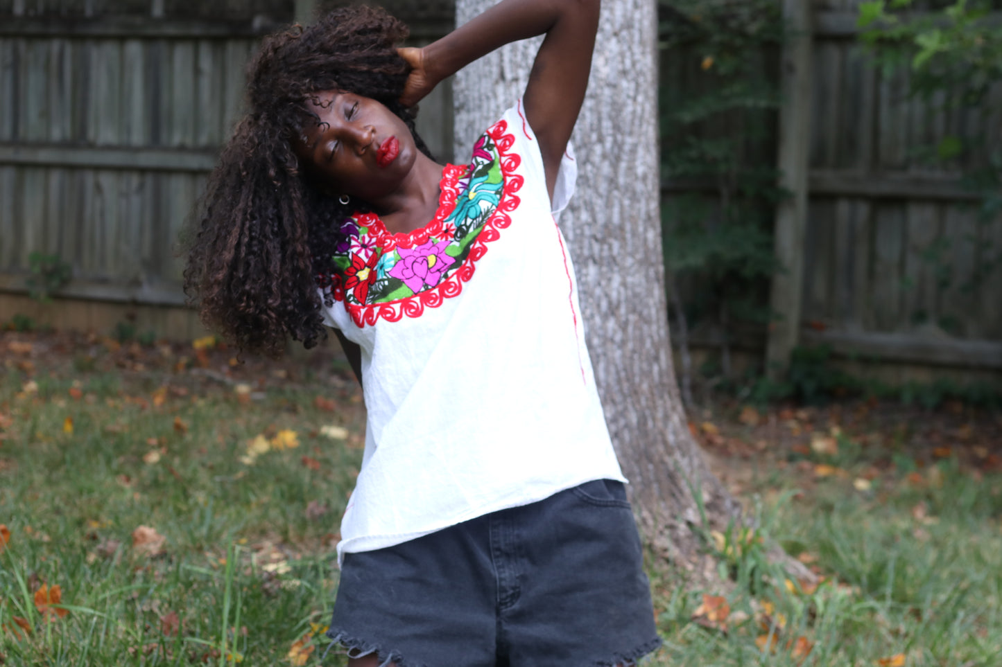 Vintage 1970s Mexican Embroidered Blouse - Boho Floral Top