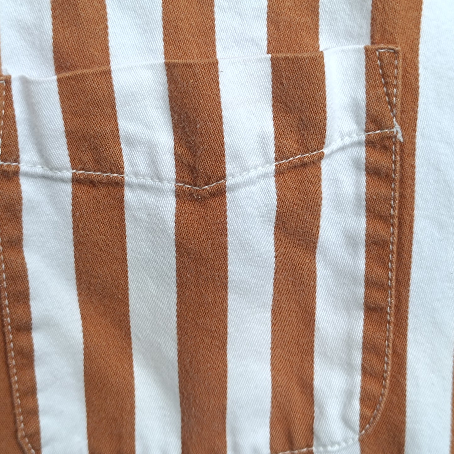 Pull and Bear Vintage y2k Brown Striped Cotton Button Down Shirt