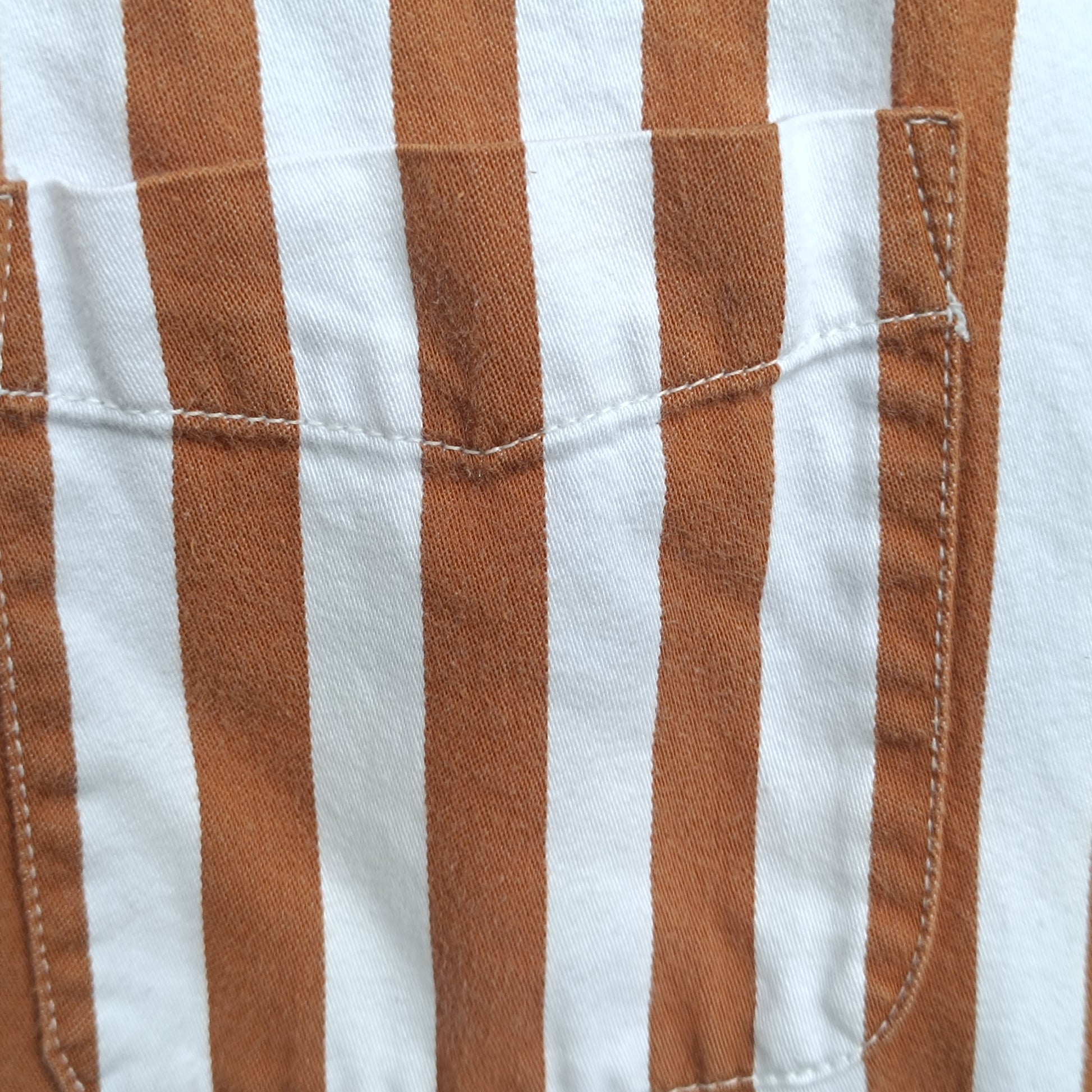 Pull and Bear Vintage y2k Brown Striped Cotton Button Down Shirt
