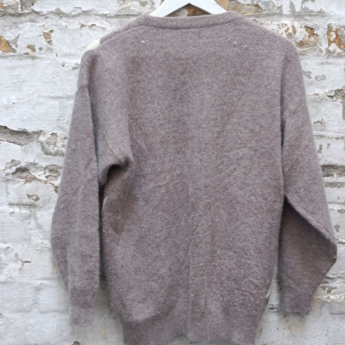 Pierre Cavallo Vintage Argyle Sweater 90s Preppy Soft Angora Blend M