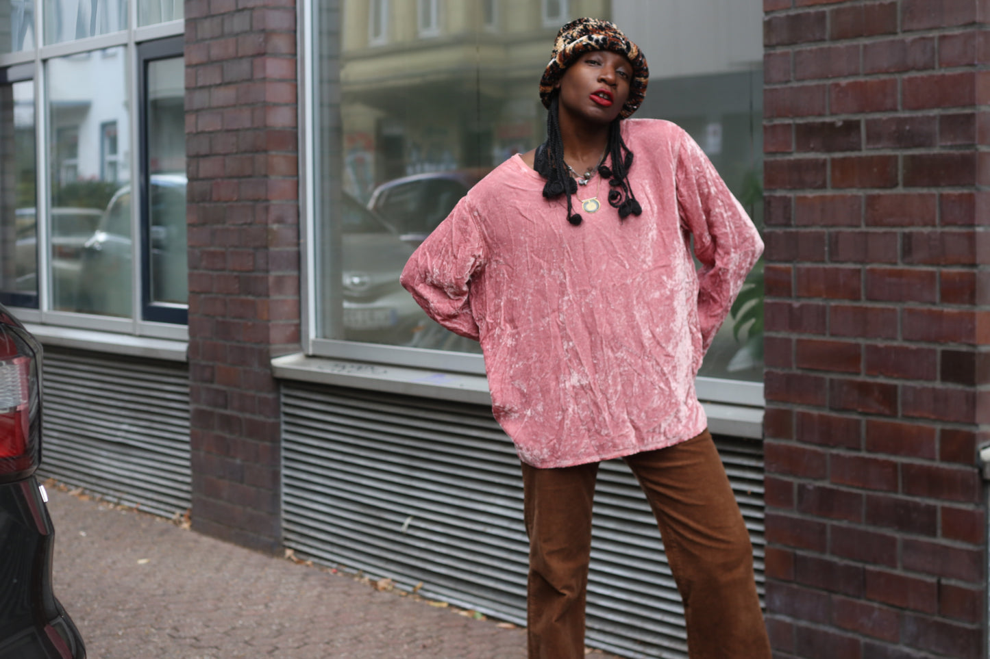 Crushed Velvet Top | Vintage Y2K Dusky Pink Long Sleeve Shirt | XLT