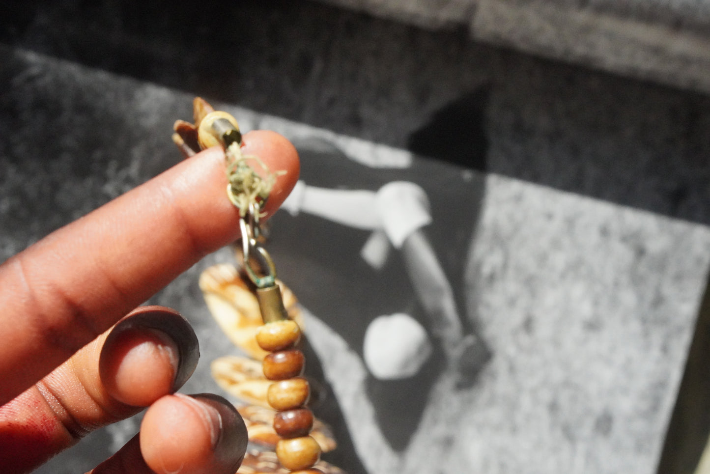 Vintage Carved Fish Necklace | Boho Brown Coconut Shell Tiki Jewelry