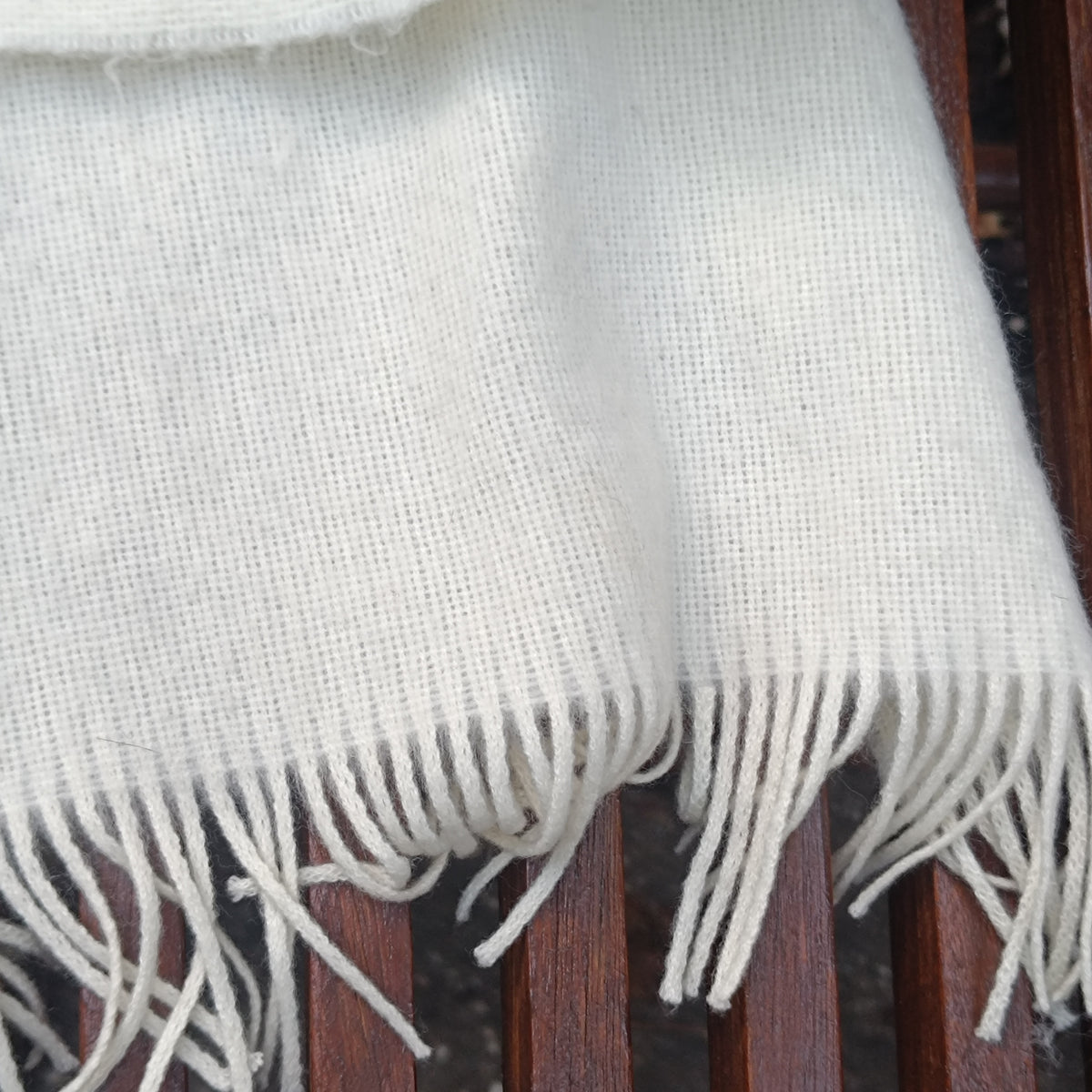 Vintage Soft Scarf - Off White Fringed Wrap | Cream Winter Shawl