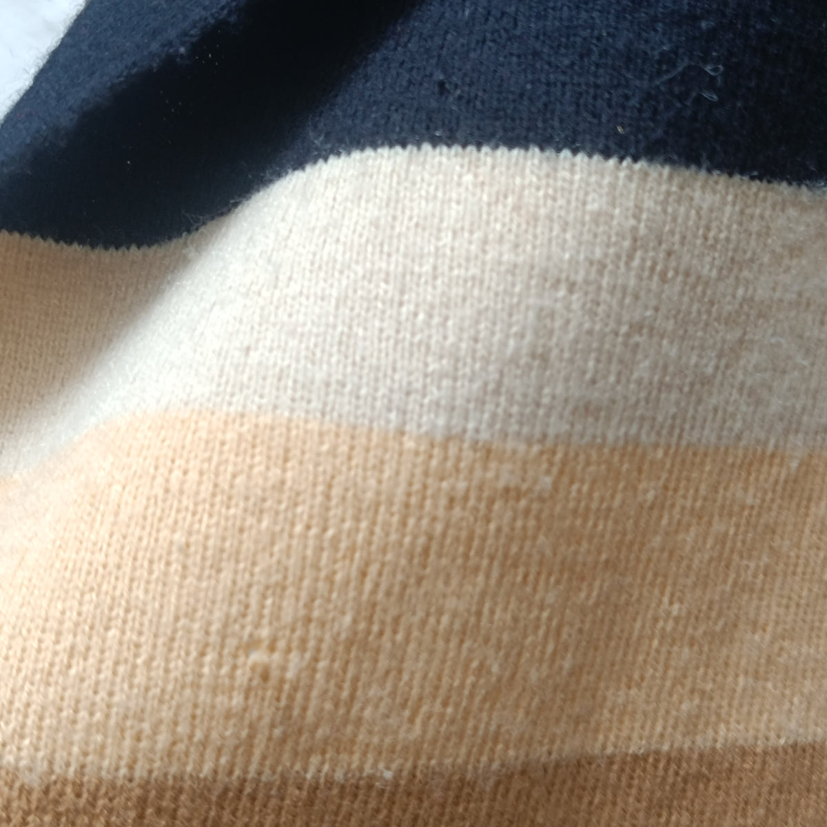 Knit Scarf - Vintage 90s Block Stripe Winter Wrap - Black Beige