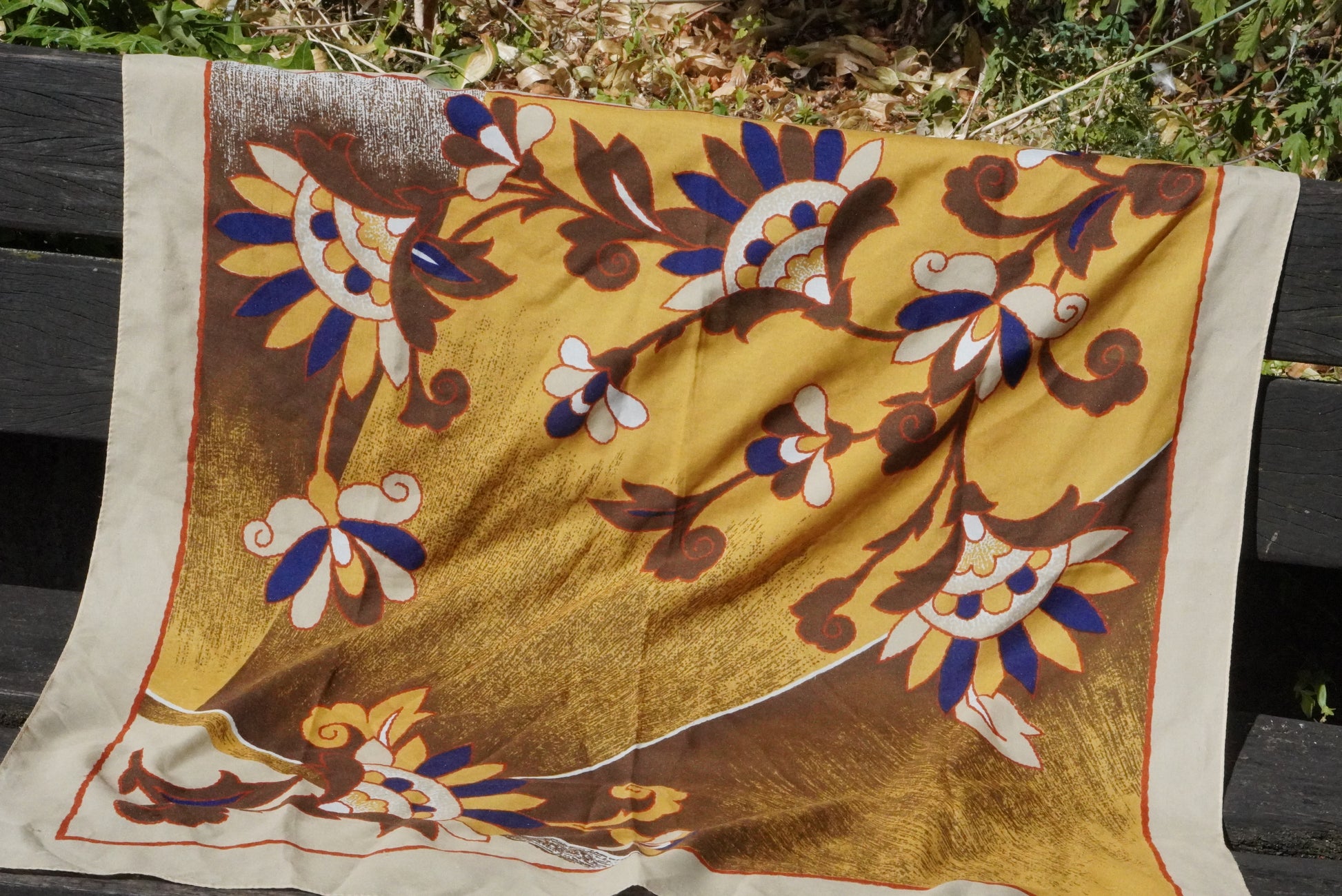 SEO Title  Vintage Valentina Fiore Italian Floral Square Scarf | Retro Designer Scarf
