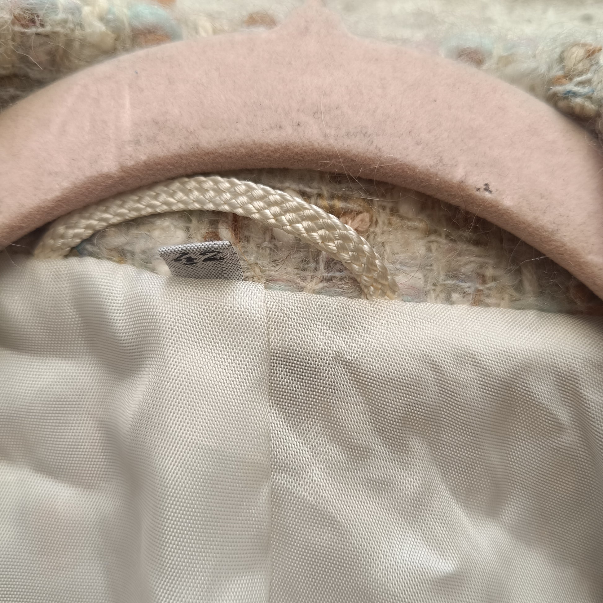 90s Tweed Blazer - Vintage Cream  Création Avance Wool Blend Jacket - M/L