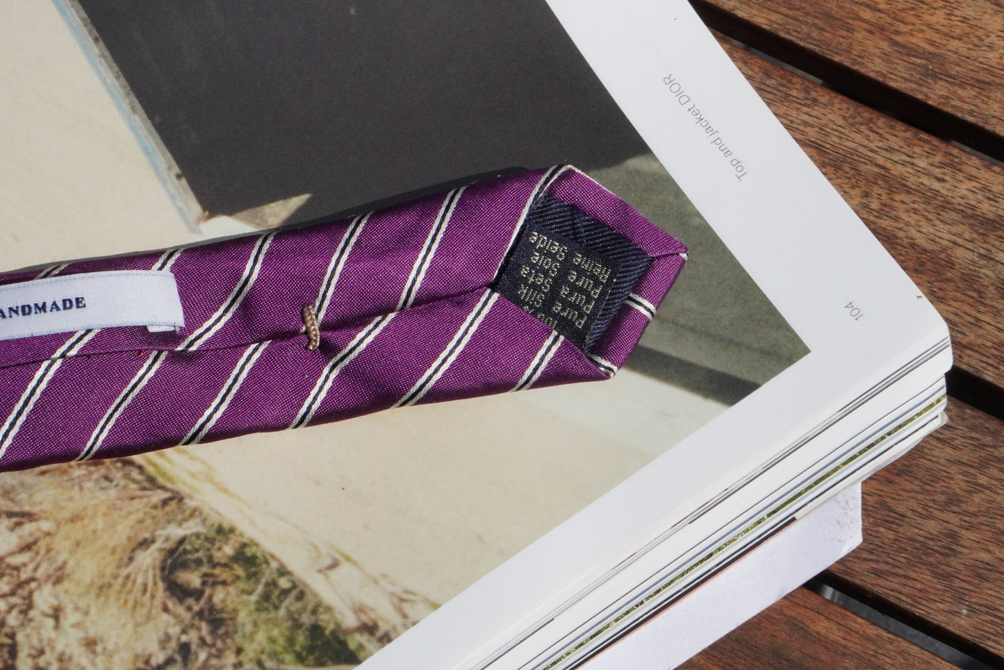Paul Rosen Vintage 100% Silk Tie Purple Striped Men Formal Business Suit Necktie