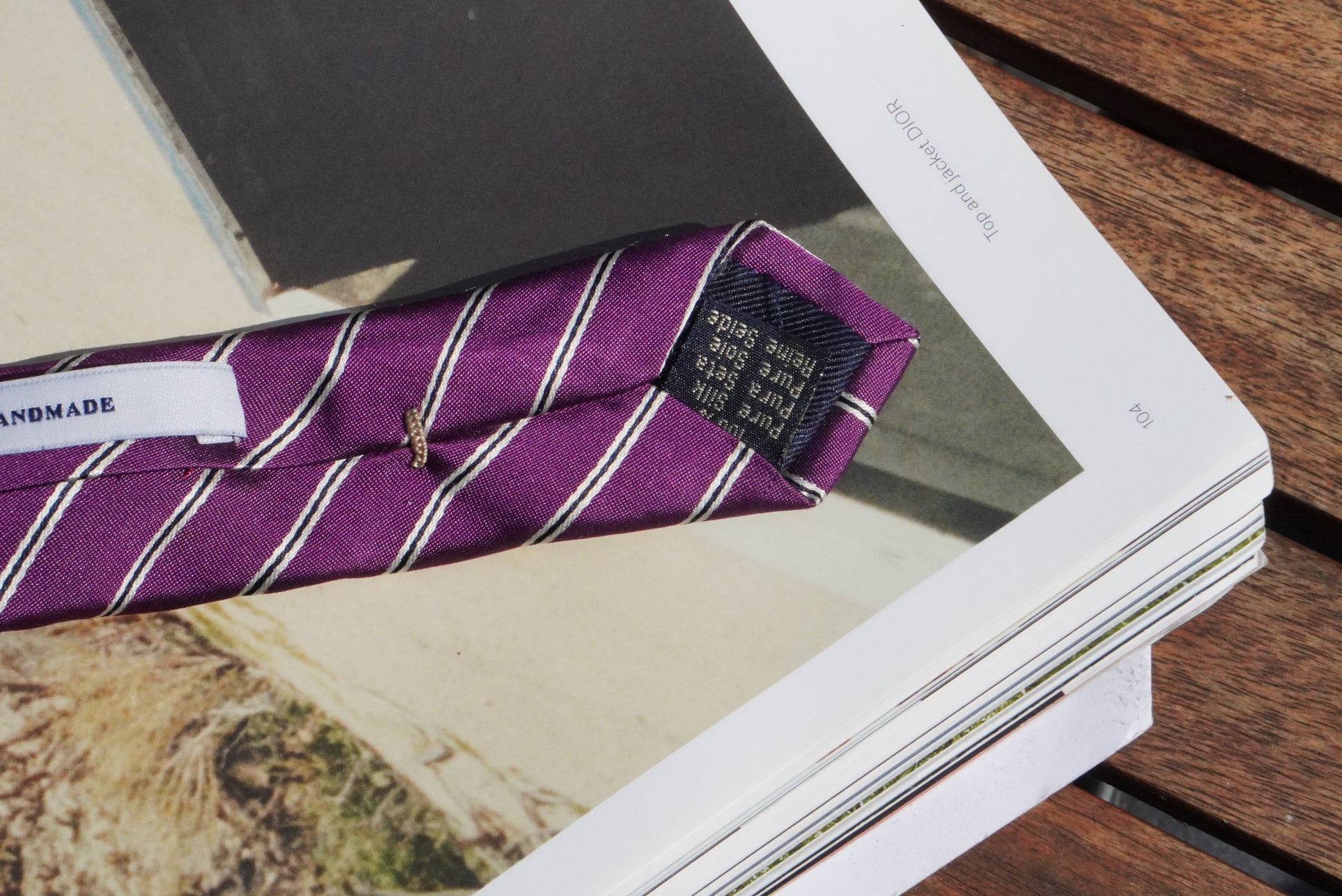 Paul Rosen Vintage 100% Silk Tie Purple Striped Men Formal Business Suit Necktie