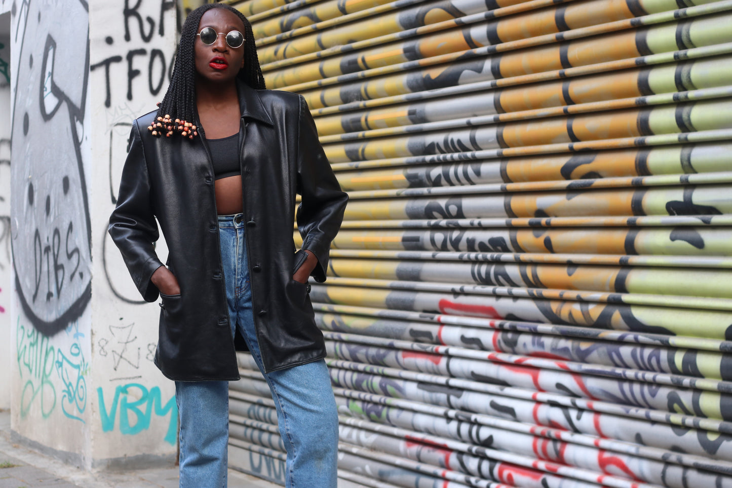 Vintage Leather Jacket 90s Black Leather Trench Coat Matrix Minimalist Shacket