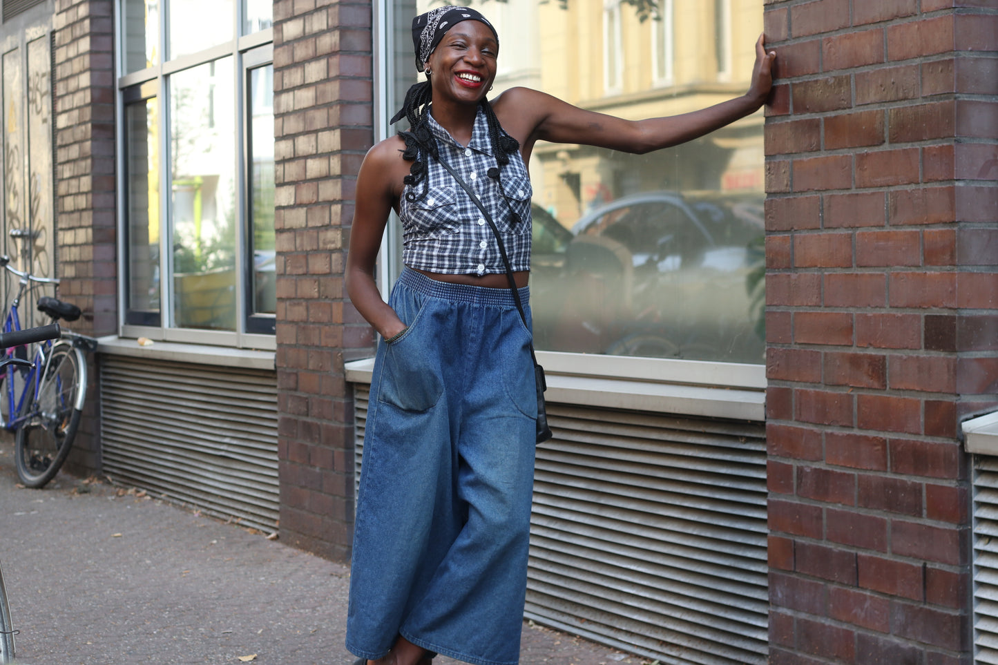 3 Suisses Vintage Halter Top - 90s Y2K Plaid Crop Blouse