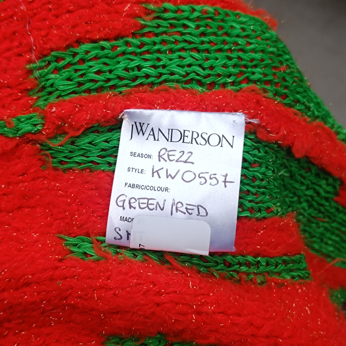 JW Anderson Strawberry Knit Mini Skirt Green Red Size S