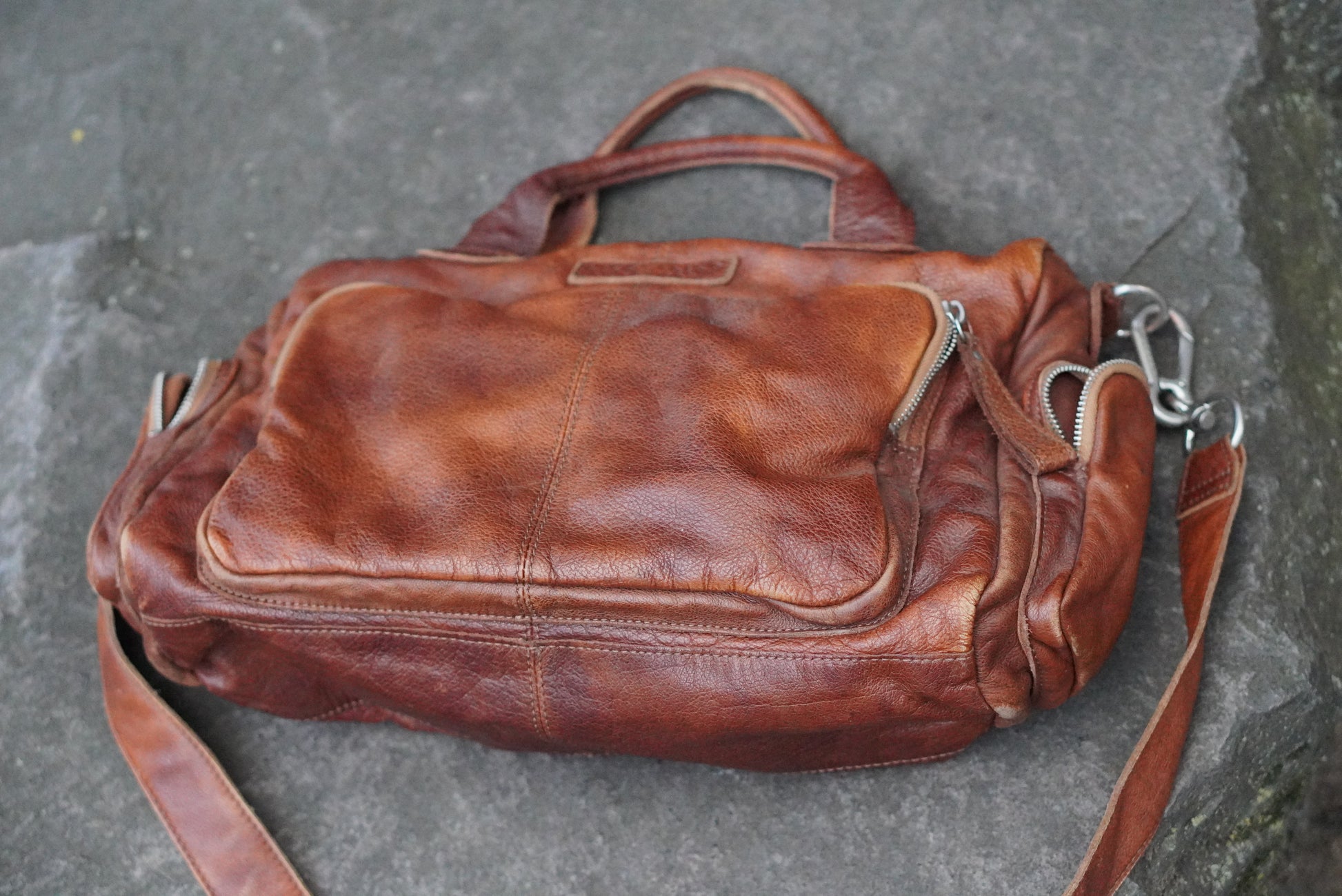Liebeskind Berlin Vintage Leather Shoulder Bag Brown Crossbody Satchel Handbag