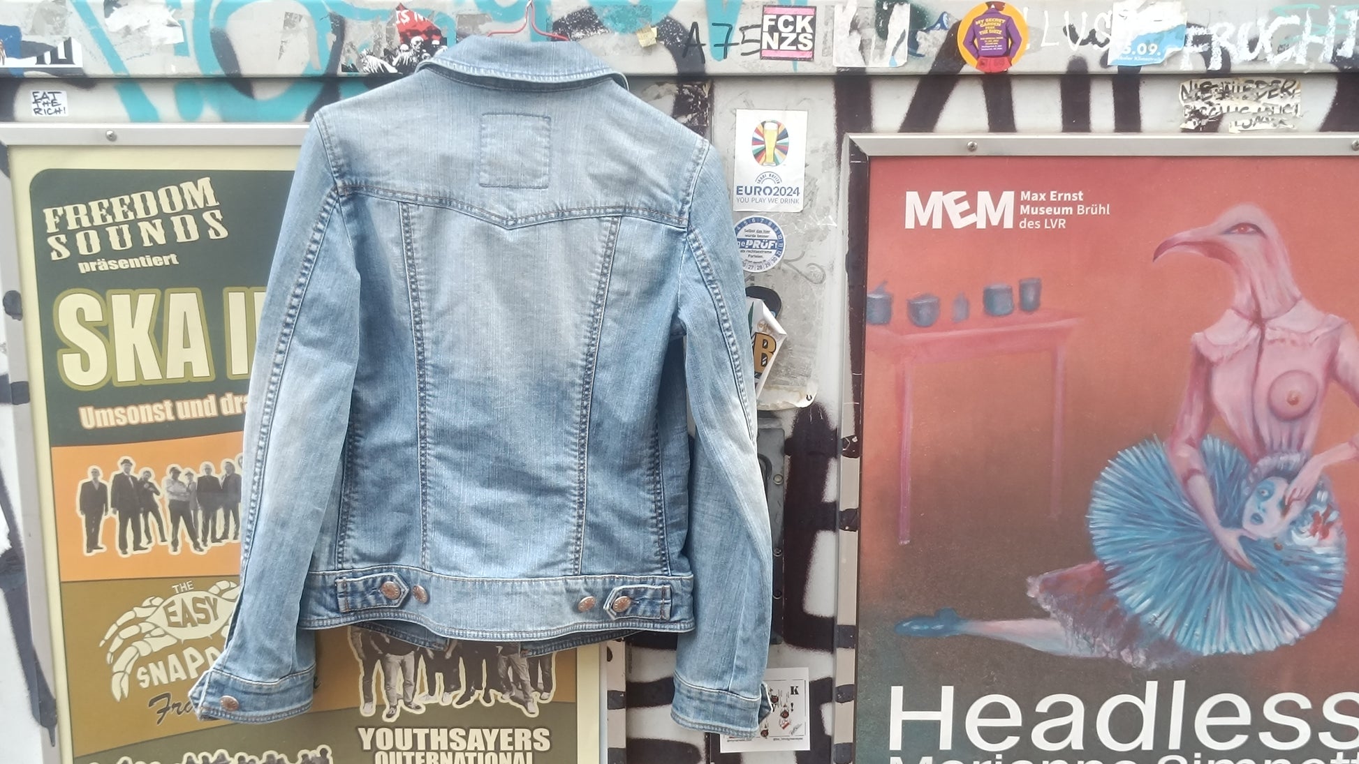 Esprit Vintage 90s Denim Jacket - Light Wash Fitted Jean Jacket