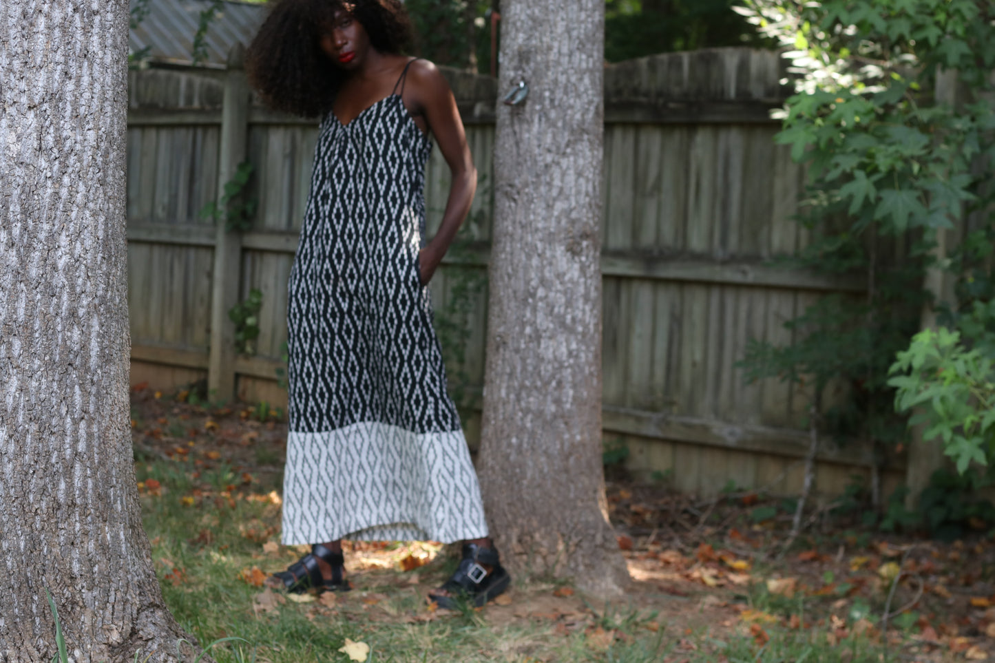 Vintage Banana Republic Cotton Linen Ikat Print Maxi Dress - Size 6