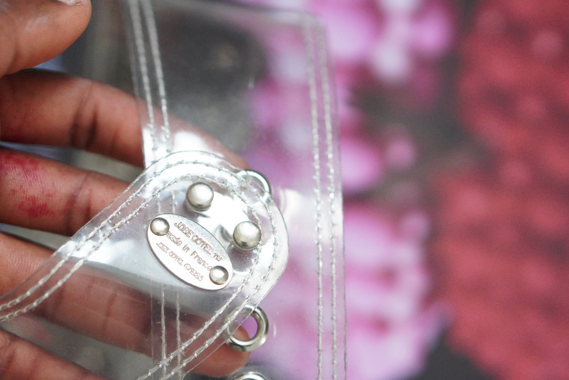 Jose Cotel 1985 Vintage Clear Vinyl Belt - French Medallion Waist Belt