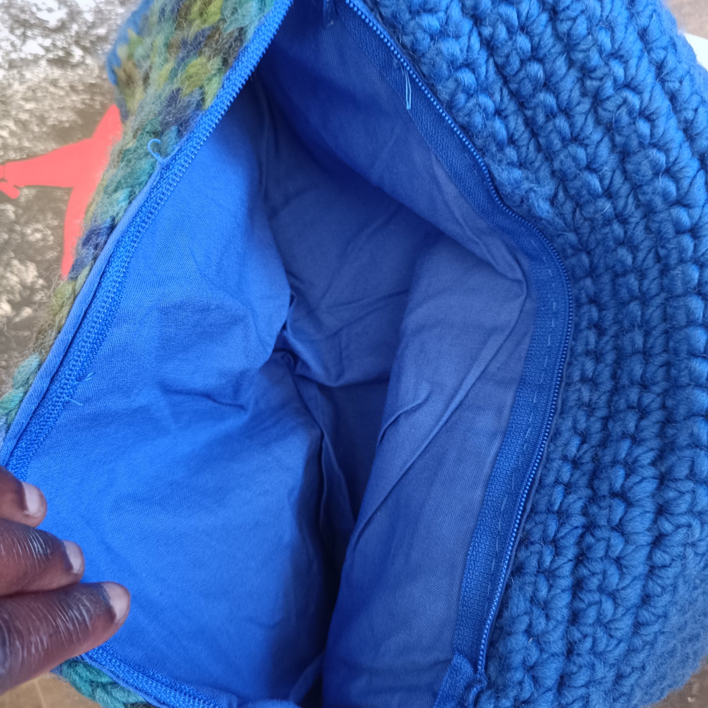 Vintage Crochet Shoulder Bag | Y2K Blue Beaded Purse 