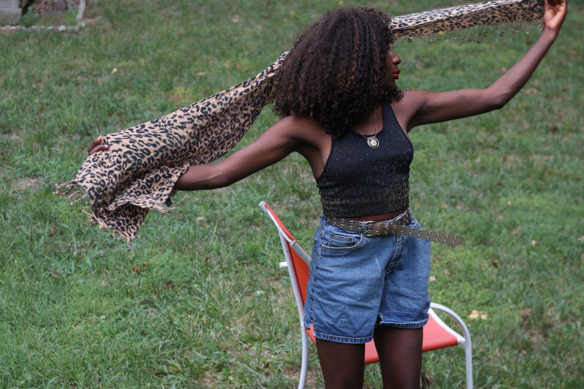 Vintage Leopard Print Scarf - 90s Soft Rayon Animal Pattern Wrap