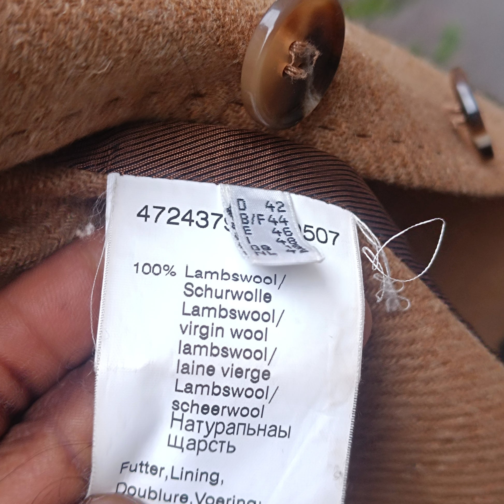 Vintage Lambswool Blazer | 90s Camel Brown Equestrian Jacket M