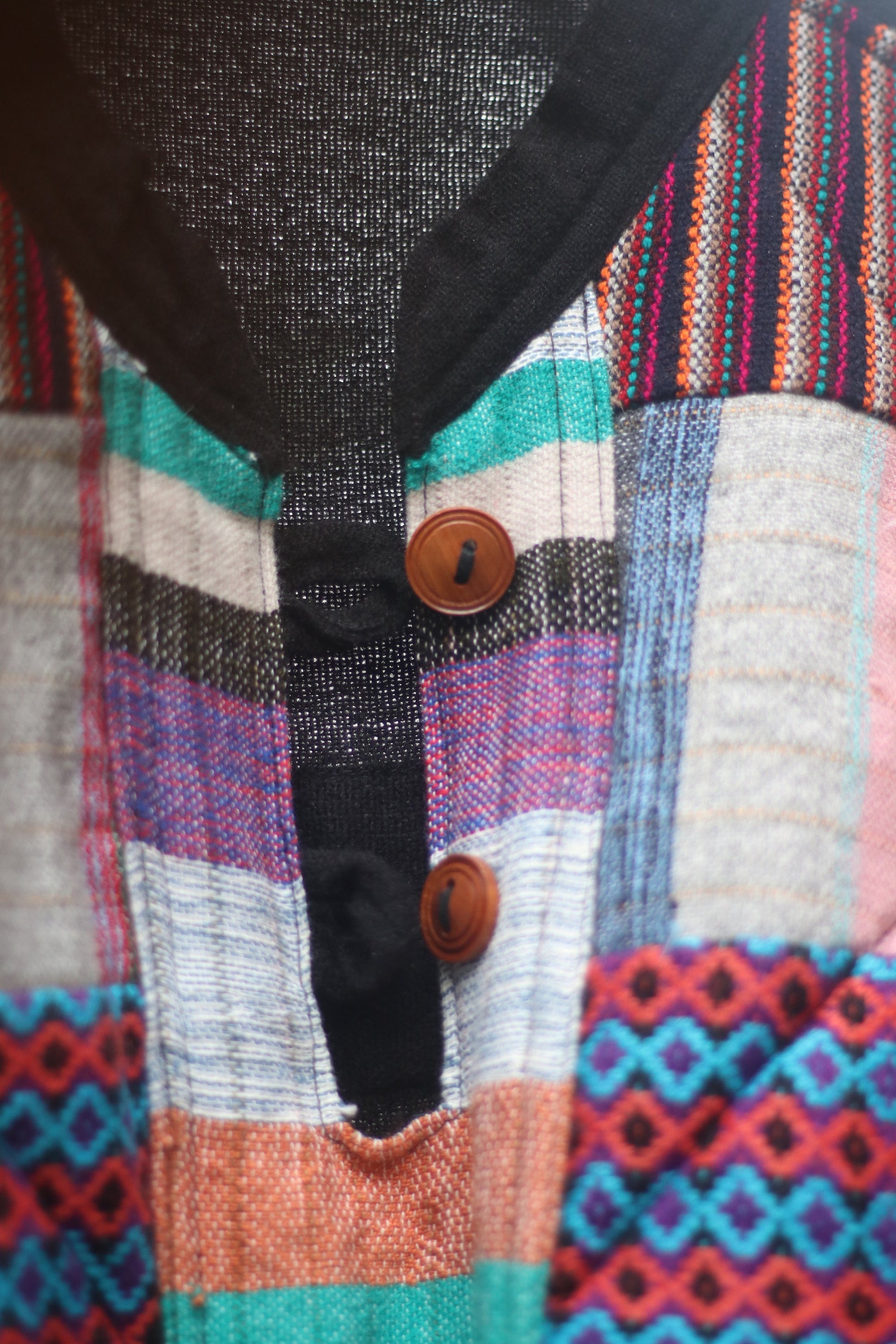 Vintage Bohemian Chic oversized Sweater | Made in Ecuador multicolored Ethno Chic Design |