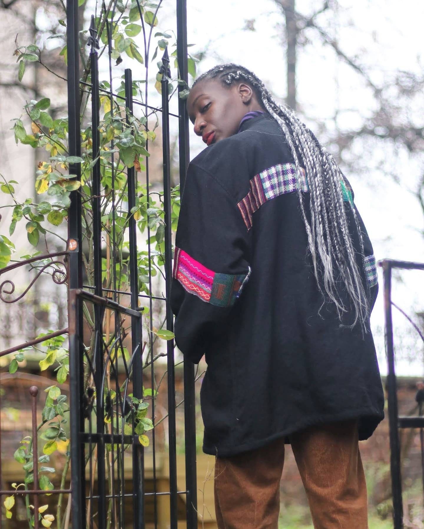 Vintage Bohemian Chic oversized Sweater | Made in Ecuador multicolored Ethno Chic Design |