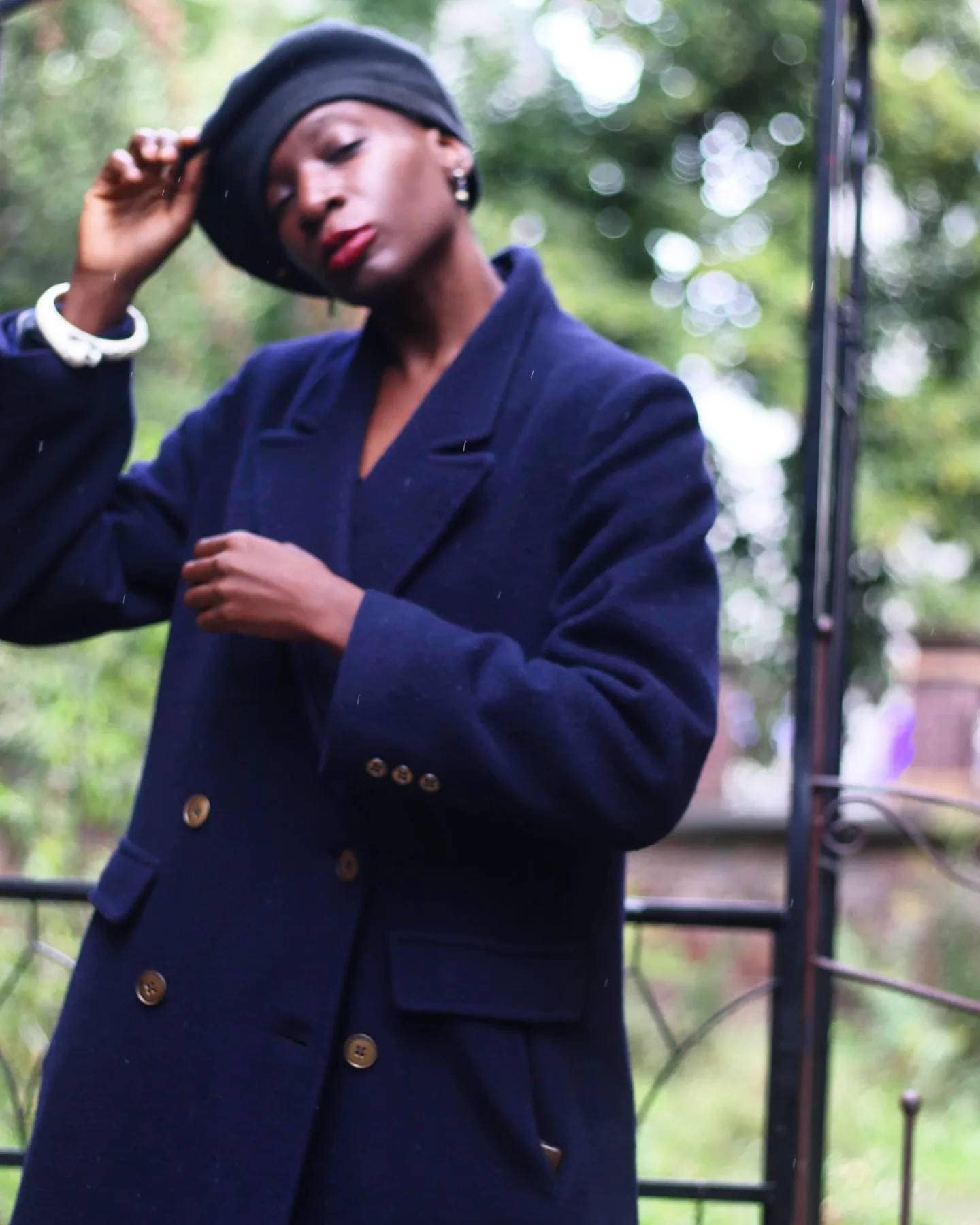 70s Fleurette of California Cashmere Coat | Vintage Classic Double breasted blue winter coat| Women's blue winter coat| Men's Winter coat