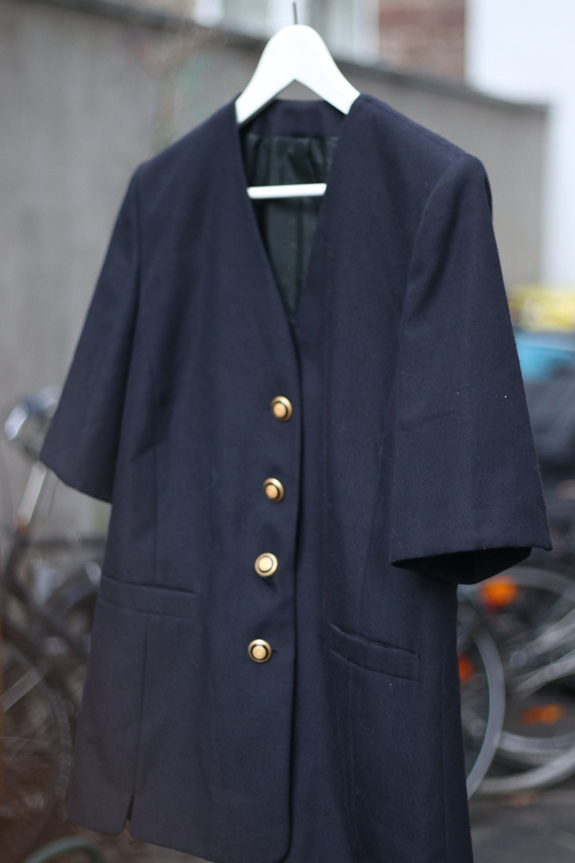 Pier Angelini Black Blazer with Gold Colored Buttons