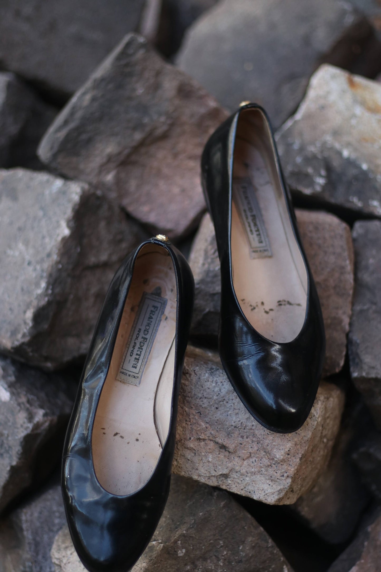 80s Franco Fortini Ballerinas| Vintage Black Flats |Minimalist feminine capsule wardrobe shoew