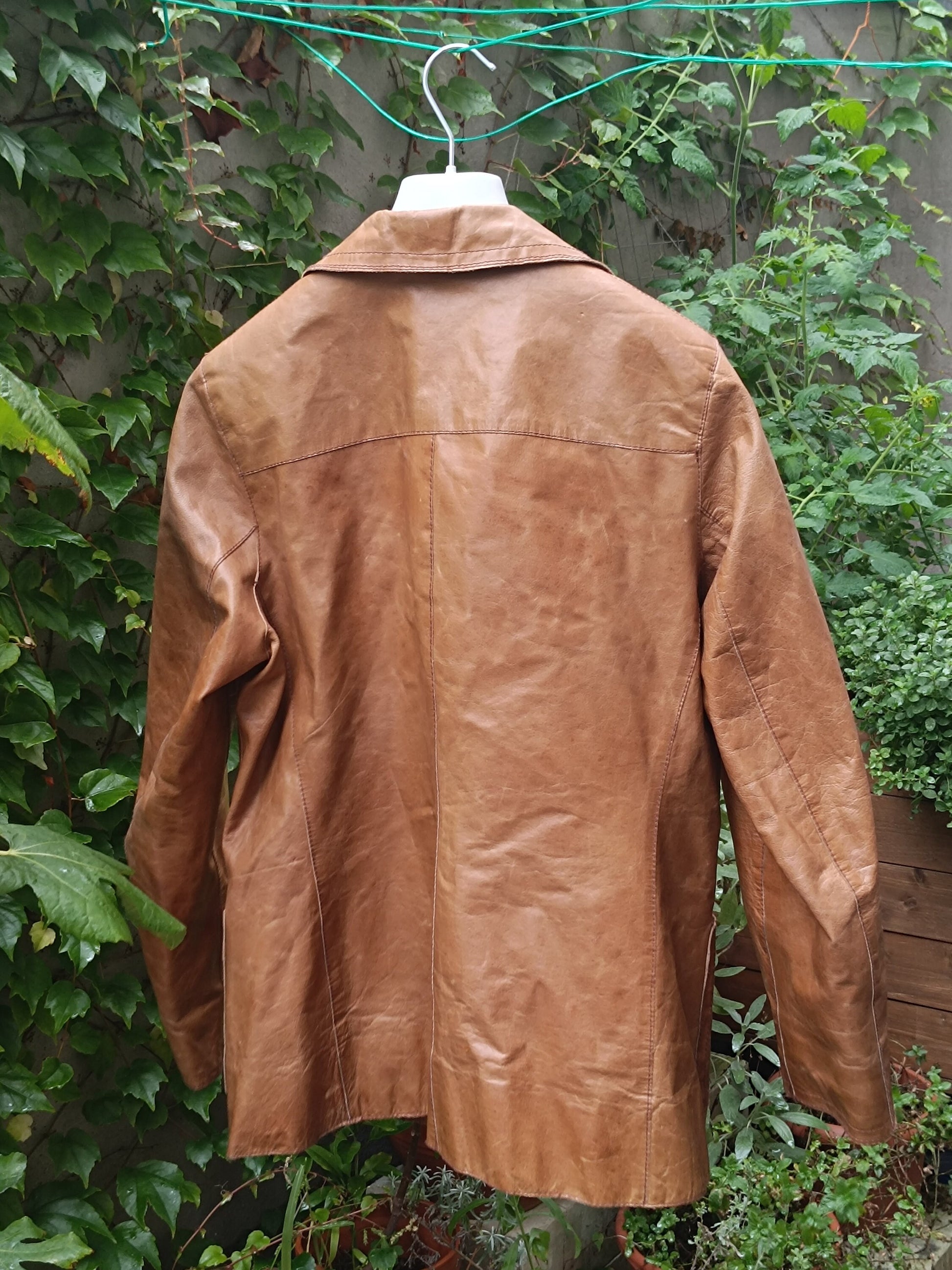 90s Leather Jacket| Vintage Generous by lindex leather blazer| Minimalist light brown Leather coat| Timeless Purist leather design