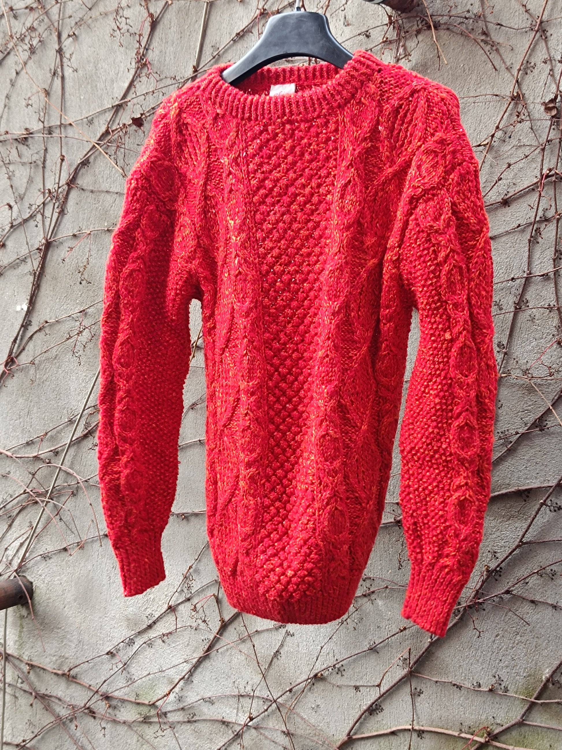 90s Vintage Silk Blend Cable Knit Sweater - Minimalist Winter Jumper
