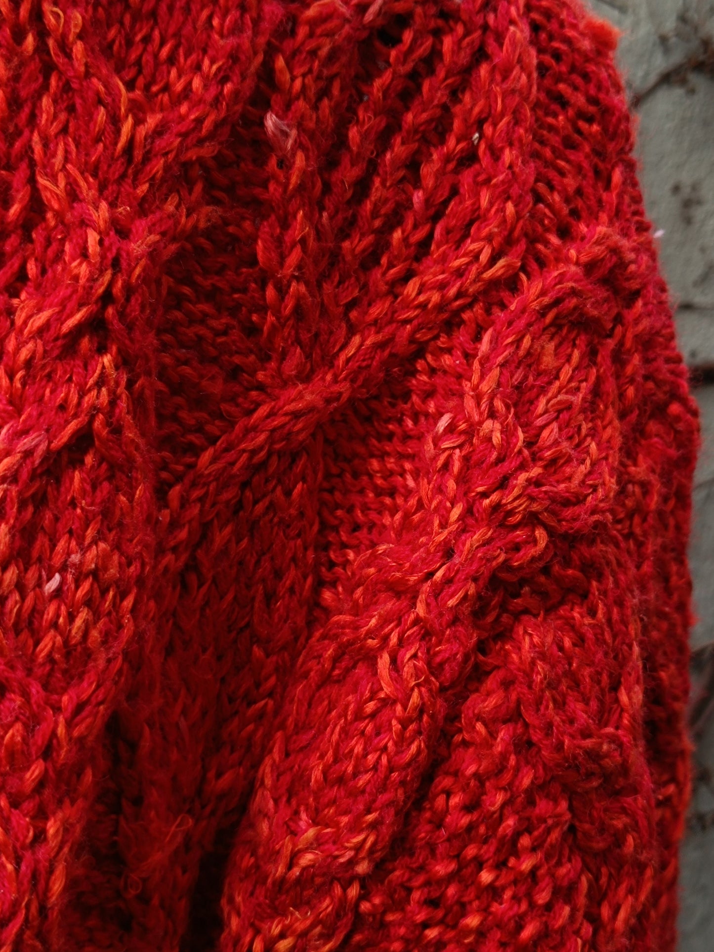 90s Vintage Silk Blend Cable Knit Sweater - Minimalist Winter Jumper