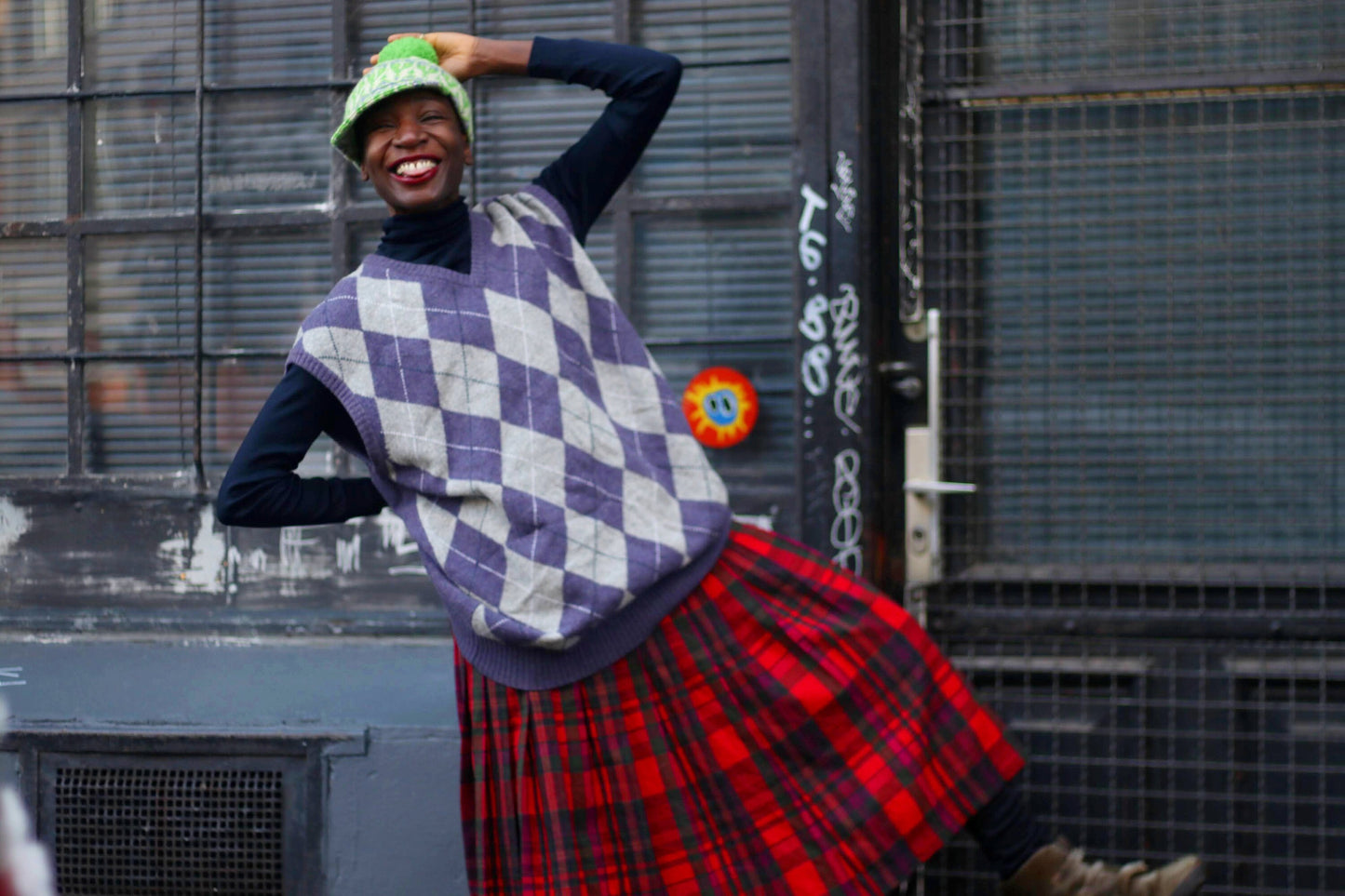 90s Argyle Print Vest| Vintage Wool Blend Unisex Vest| Preppy Chic Purple Vest