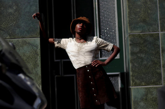 90s Vintage Animal Print Top: Ombre Short Sleeve Blouse