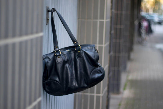 90s Picard leather bag with Gold-toned Details| Vintage Minimalist Black Shoulder bag |Women's Chic Tote Bag