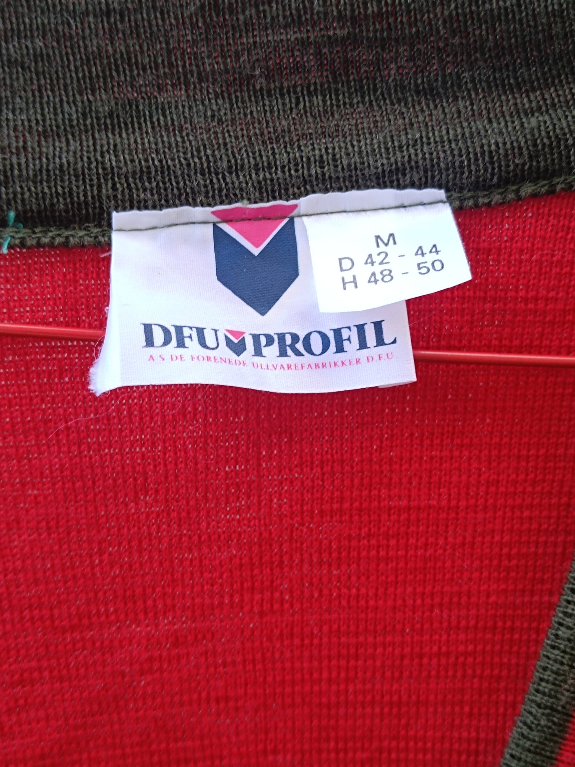 Vintage Wool V-Neck Sweater: 90s Collegiate Red Knit
