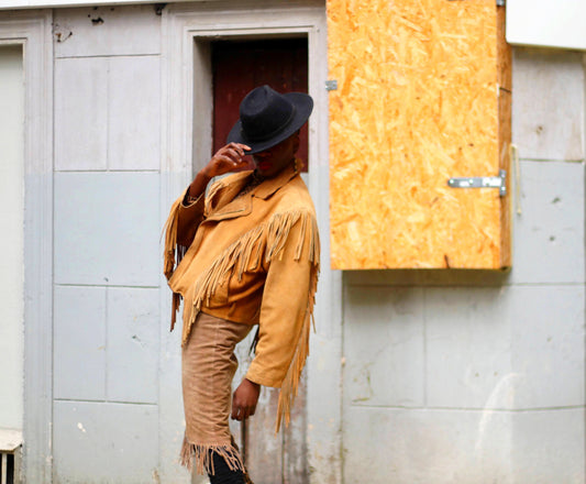 90s Brown Suede Skirt| Vintage Cowgirl Fringe Detailed Country skirt| Maximalist Colloseum leather design