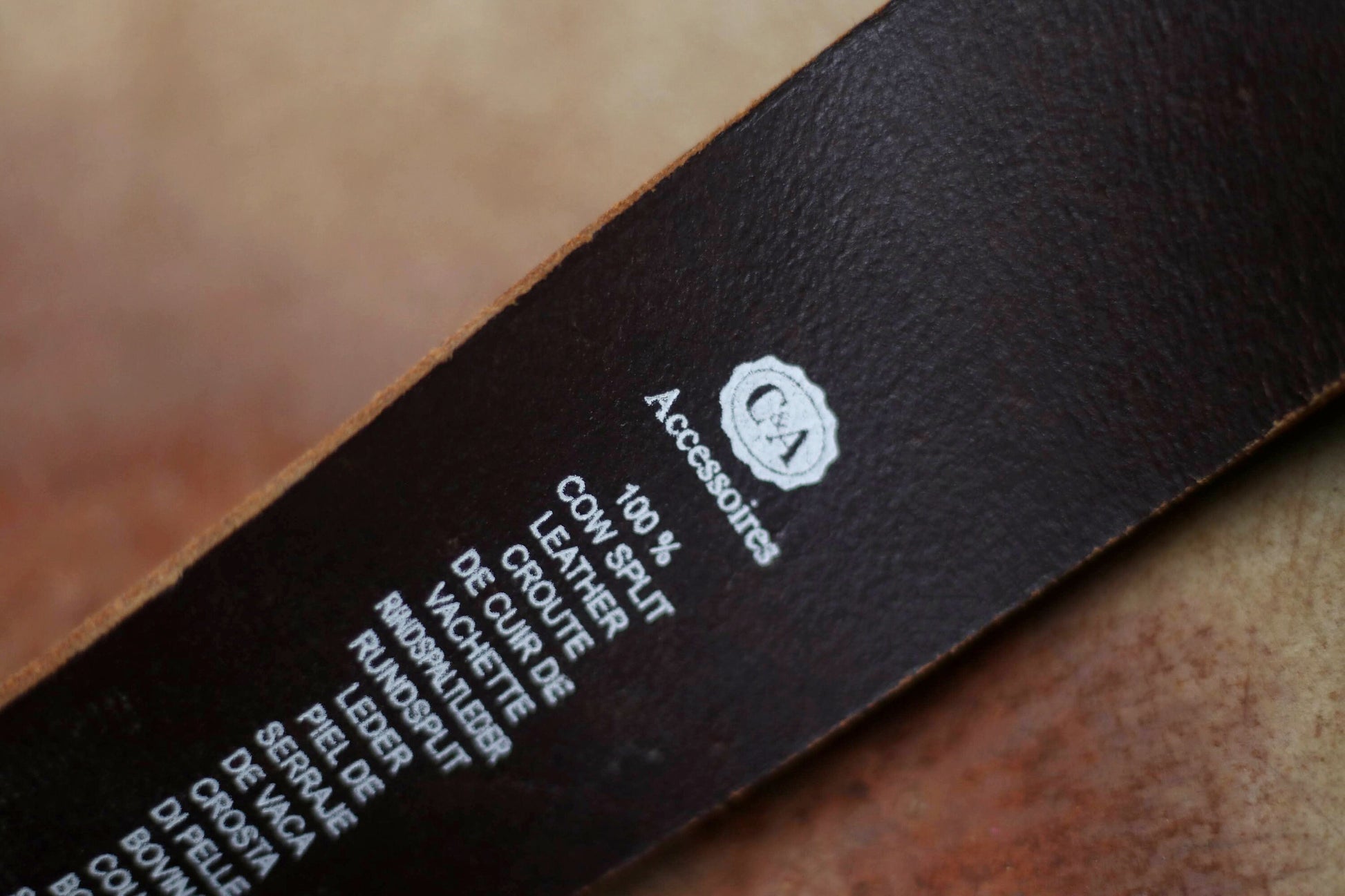 Vintage Brown Leather Belt| 90s C&A Split Cow leather Belt | Women's Minimalist Belt